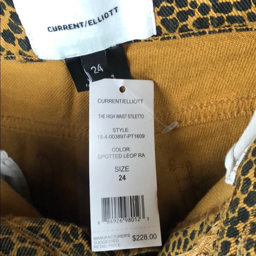 CURRENT ELLIOTT leopard print women’s jeans size: 24=00 new with tags